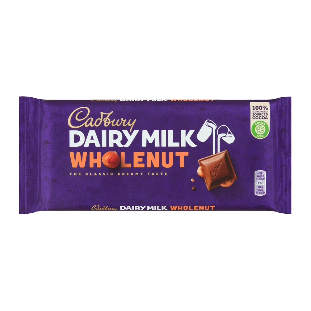 Tableta Chocolate Cadbury Dairy Milk Wholenut 180G